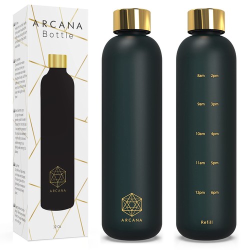 Arc Bottle Water With Time Marker - Motivational Bottles Times To Drink BPA F...