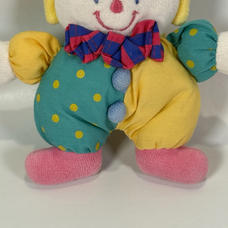 "Juguete de peluche vintage para niños II payaso 5,5"" bebé Lovey 1996 lunares sin etiqueta" Foto 3 de 4