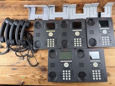 Lot of 5 Avaya 9611G IP Deskphones Office Business VoIP Phones Tested w/ Stands