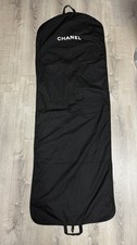 CHANEL Black Coated Canvas Garment Bag Long Dress or Coat Zip