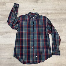 Vintage Polo Ralph Lauren Mens Classic Fit Plaid Brushed Flannel Shirt Size M