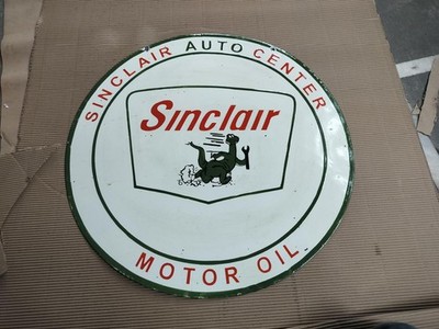 PORCELAIN SINCLAIR ENAMEL SIGN 30X30 INCHES DOUBLE SIDED 