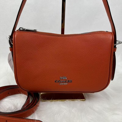 Coach Kailey Shoulder/Crossbody Bag In Leather/Silver/Deep Orange