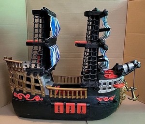 Ancien Bateau Pirate Fisher Price De 1994 – Jouet Vintage Univers Des Pirates, Figurines Incluses