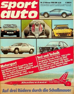 1) Sport Auto 02/1980 - TVR Turbo Cabrio mit 230PS - TVR Tasmin mit 160PS in ei