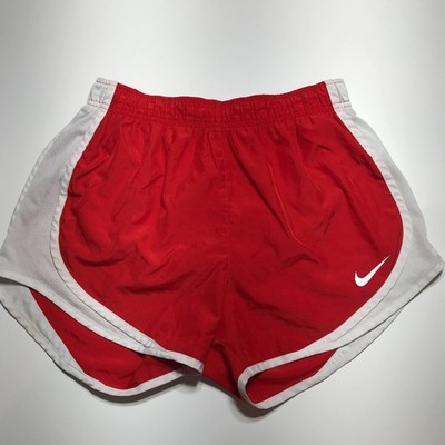 Nike Tempo Womens Small Running Race Shorts Red White No Inner Lining Active