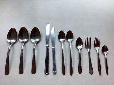 Silverware Assortment Lot of 11, including 2 ice tea spoons & 1 baby spoon