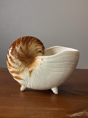 Large Fitz and Floyd Nautilus Coquille Shell Shaped Planter 11''×9''×6'' VTG MCM