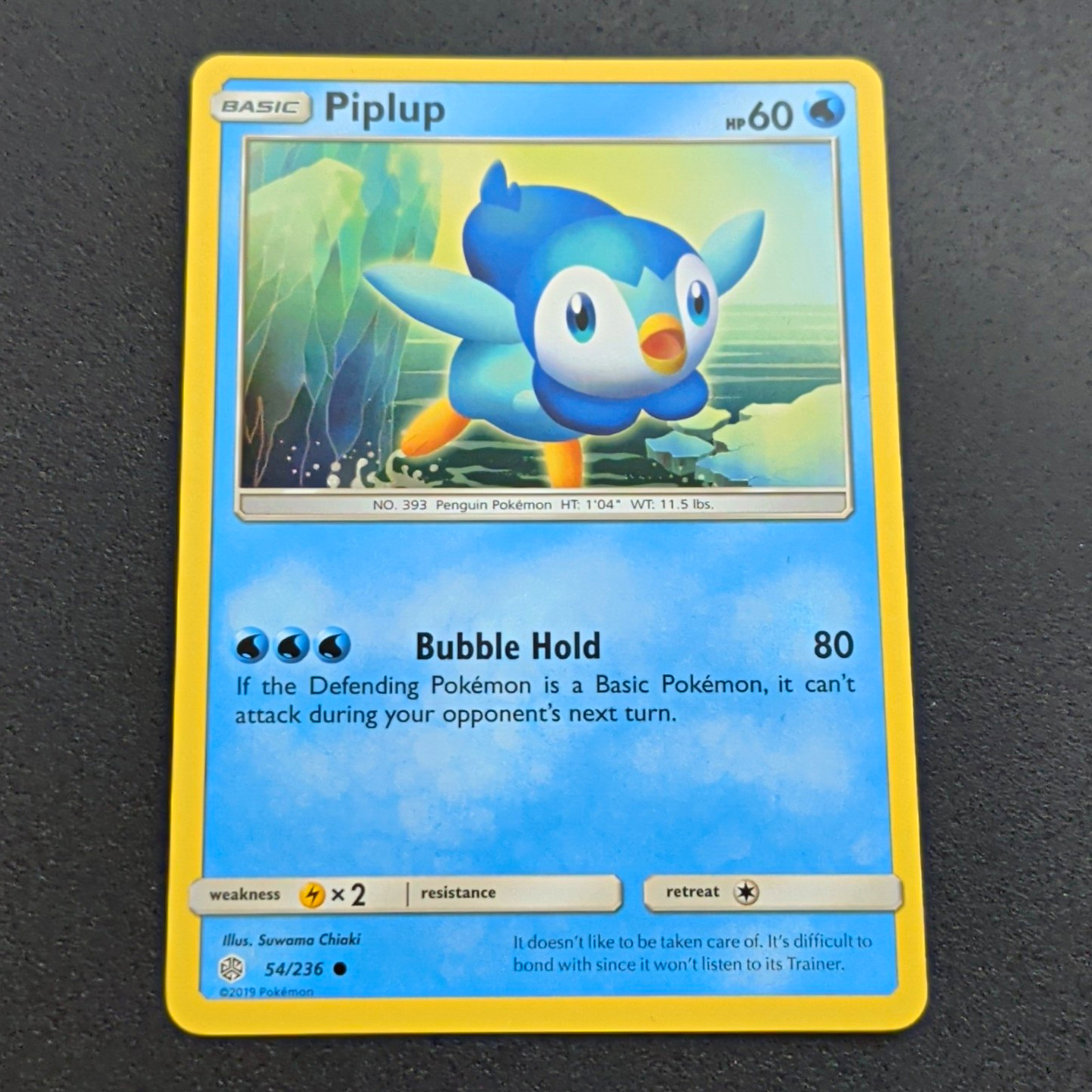 Pokemon Piplup 54/236 SM Cosmic Eclipse Common English NM/LP