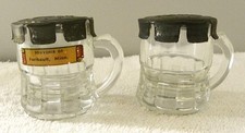 Vintage Souvenir of Faribault, Minnesota, Mini Glass Mugs, Salt & Pepper Set
