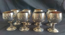 Roma S. L. Silver Plated Goblets Stemware Cups Madrid Spain Vintage Lot of 8