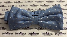 BROOKS BROTHE Boys Light Blue Polka Dot Design Pre-Tied Bow Tie New-Minor Flaws 