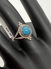 Türkis in Silber echt Navajo Ring Größe 5,5 Neu mit Etikett (4 g)