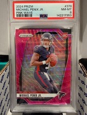 2024 Prizm Michael Penix Jr. Pink Wave #378 (RC) PSA 8 Atlanta Falcons