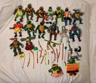Lot of 13+ Vintage  TMNT Teenage Mutant Ninja Turtles Toy Figures + Weapons