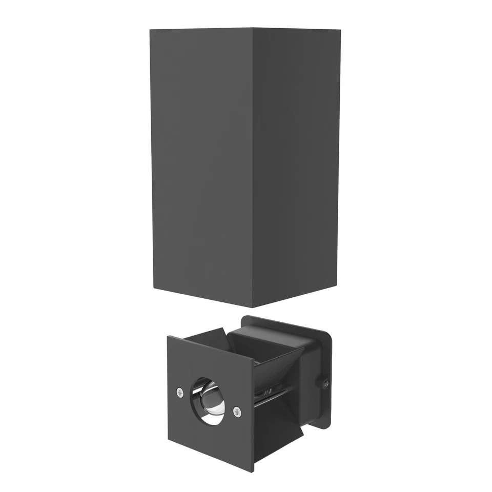 Wandleuchte CUBEL für außen, anthrazit, IP65, Up & Downlight, rechteckig, - Bild 4 von 4