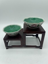 Antique Chinese Famille Rose Porcelain, Pair of Offering Bowls