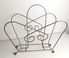 Vintage Atomic Magazine or Vinyl Rack Prop Collector Retro Decor Gold Tone MCM