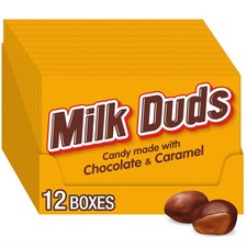 MILK DUDS Chocolate and Caramel Candy Boxes, 5 oz 5 Ounce Pack of 12 , Brown