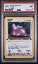 Pokémon TCG Ditto Fossil 1st Edition Holo Rare 3/62 PSA 9 1999