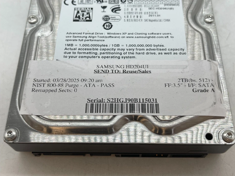Samsung HD204UI 2TB 3.5" SATA Internal Hard Drive GRADE A FREE S/H - Image 4 of 4