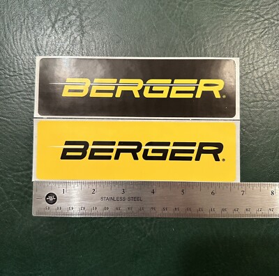 Berger Firearms Black & Yellow Set Of 2 Original Decal Sticker OEM