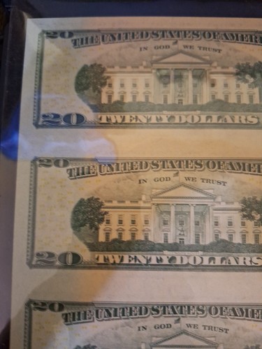 2004 A $20 * STAR UNCUT SHEET OF 4 FEDERAL RESERVE NOTES BANKNOTES 462 - Picture 13 of 16