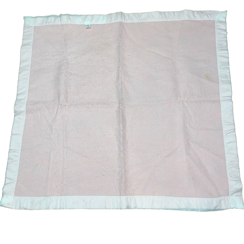 Vtg Beacon Baby Blanket Satin Edges Pink Acrylic WPL 1675 44" x 41" Nursery USA - Picture 9 of 13
