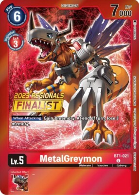 MetalGreymon 2023 Regionals Finalist Foil - BT1-021 - NM - Digimon TCG