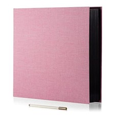 Photo Album Self Adhesive Scrapbook 3x5 4x6 Black pages 11"x10.8"40Pages Pink