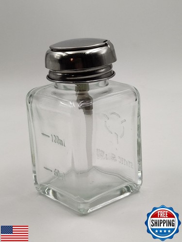 1 Pack, 4 Oz/ 120 ml Glass Press Bottle Empty Nail Polish Remover Push Down P - Picture 3 of 5