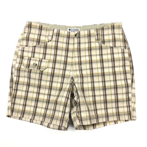 COLUMBIA Plaid Cotton Shorts Womens 8 