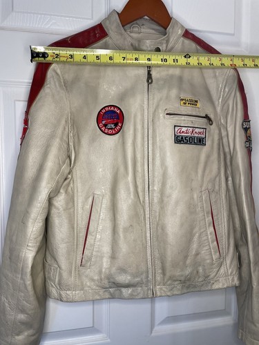 Wilsons Leather Red/Beige Racing Jacket - WOMENS - ULTRA RARE “Michigan Maid” - Picture 14 of 15