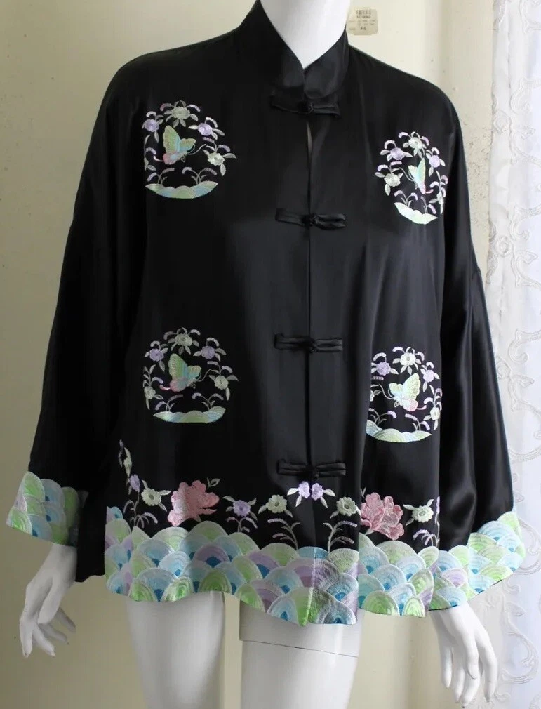 UNDERCOVER Cappotto giacca Victoria's Secret P S P S seta cinese ricamato art to wear nuovo con etichette