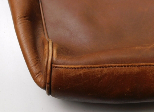Eddie Bauer 17” Genuine Leather Brown Shoulder Bag Purse Laptop Carryall Tote - Picture 8 of 11