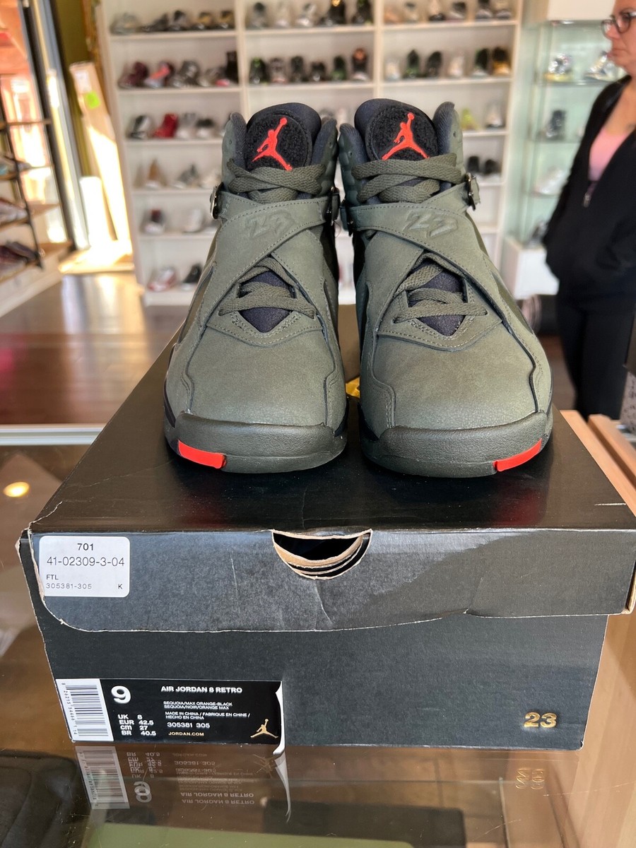 Size 9 Nike Air Jordan 8 Retro Take Flight Undefeated Sequoia 305381 305