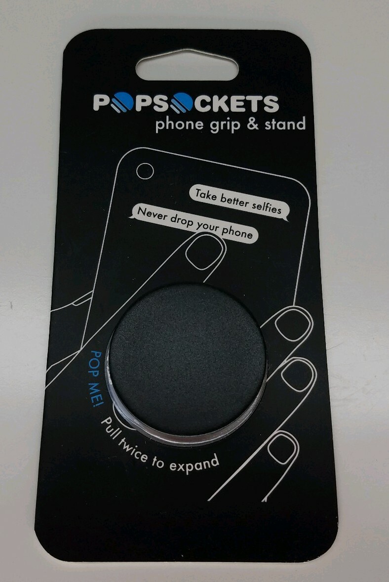 PopSockets Single Phone Grip PopSocket Universal Phone Holder Matte Black-image