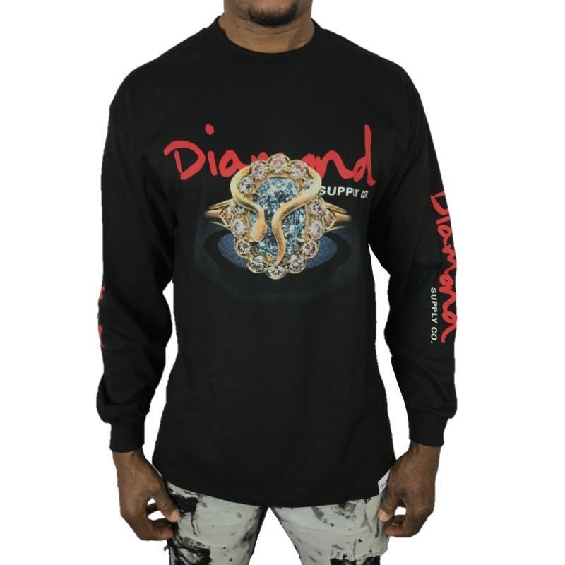 ■Dime■ Culsive Snake Crewneck Long Sleeve T-Shirt Vintage Diamond Supply Co. Men's Golden Snake Long Sleeve Tee T