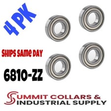 6810ZZ Deep Groove Metal Double Shielded Ball Bearing 50x65x7mm 4PK 