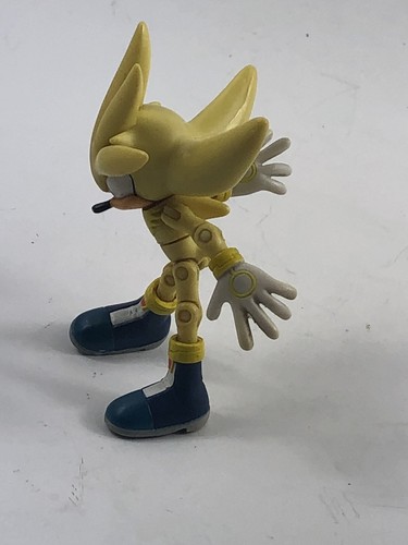 Jazwares Sonic the Hedgehog Super Silver Figura Posabile 3 1/4 Pollici Sega RARO - Foto 2 di 7