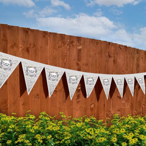 Personalised Mr & Mrs Wedding Reception sparkle Bunting Decoration 3m Fabric - Bild 3 von 9