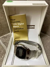 Vintage Fairchild LCD Tritium Digital Watch Stainless Quartz NEW, OLD STOCK!