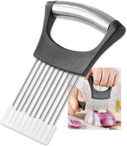 Onion Slicer, Stainless Steel Onion Cutter for Slicing and Storage Onions, Toma