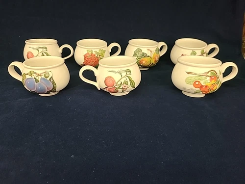 Vintage Pomona By Portmeirion Romantic Footed Cups Set Of 7 Excellent Condition 