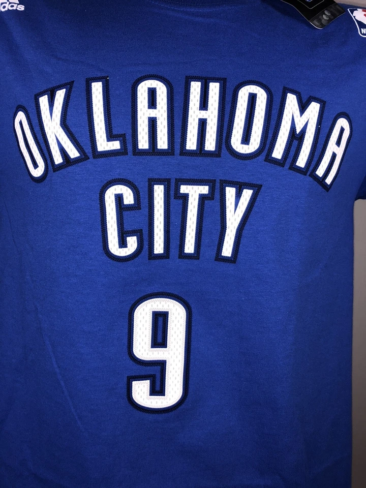 Camiseta para hombre Adidas NBA Oklahoma City Thunder Serge Ibaka #9 azul real XL Foto 2 de 4