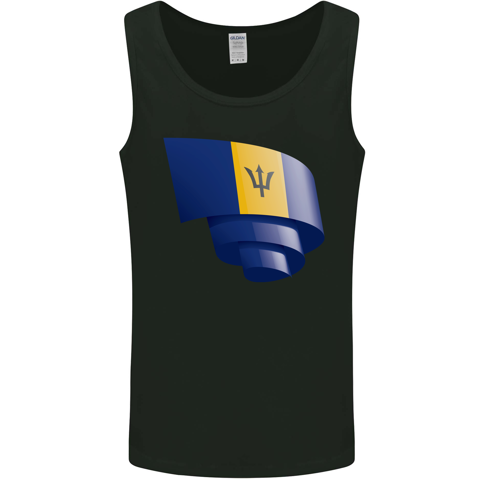 Curled Barbados Flag Barbadians Day Football Mens Vest Tank Top