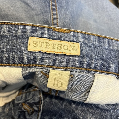 Pantaloni da città blu Stetson taglia 16 denim larghi gamba con bottoni all'interno - Foto 16 di 19