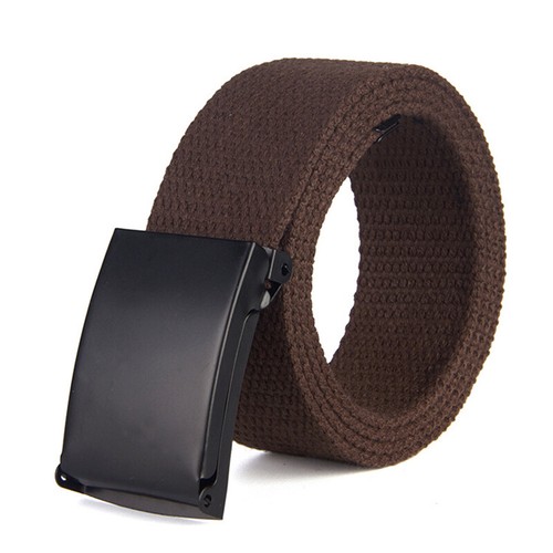 10 Colors Unisex Waistband Canvas Belts Military Web Belt Smooth Buckle Gift - Picture 9 of 20