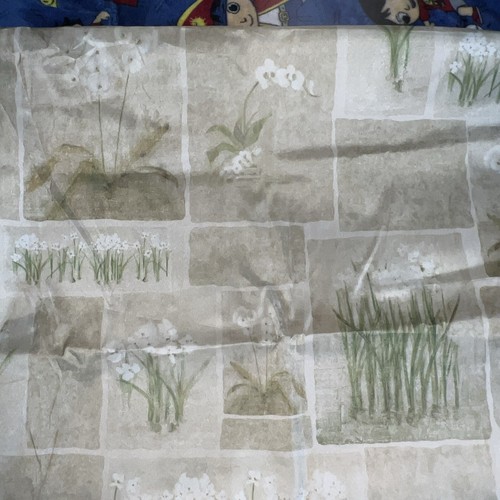 Croscill Orchids & Narcissus Fabric Shower Curtain Cream Beige 74x67 Floral - Picture 6 of 7