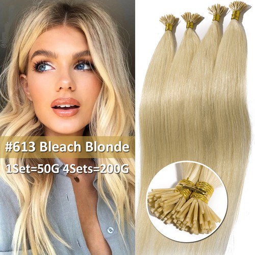 STICK I TIP Extensiones de Cabello Real Micro Anillo 100% Humano Cabello Remy GRUESO 200 PIEZAS GB - Imagen 29 de 32